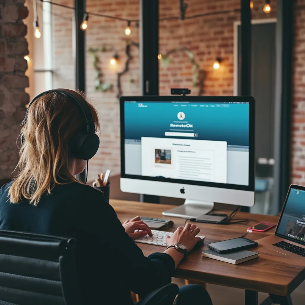 Remote OK job board on laptop